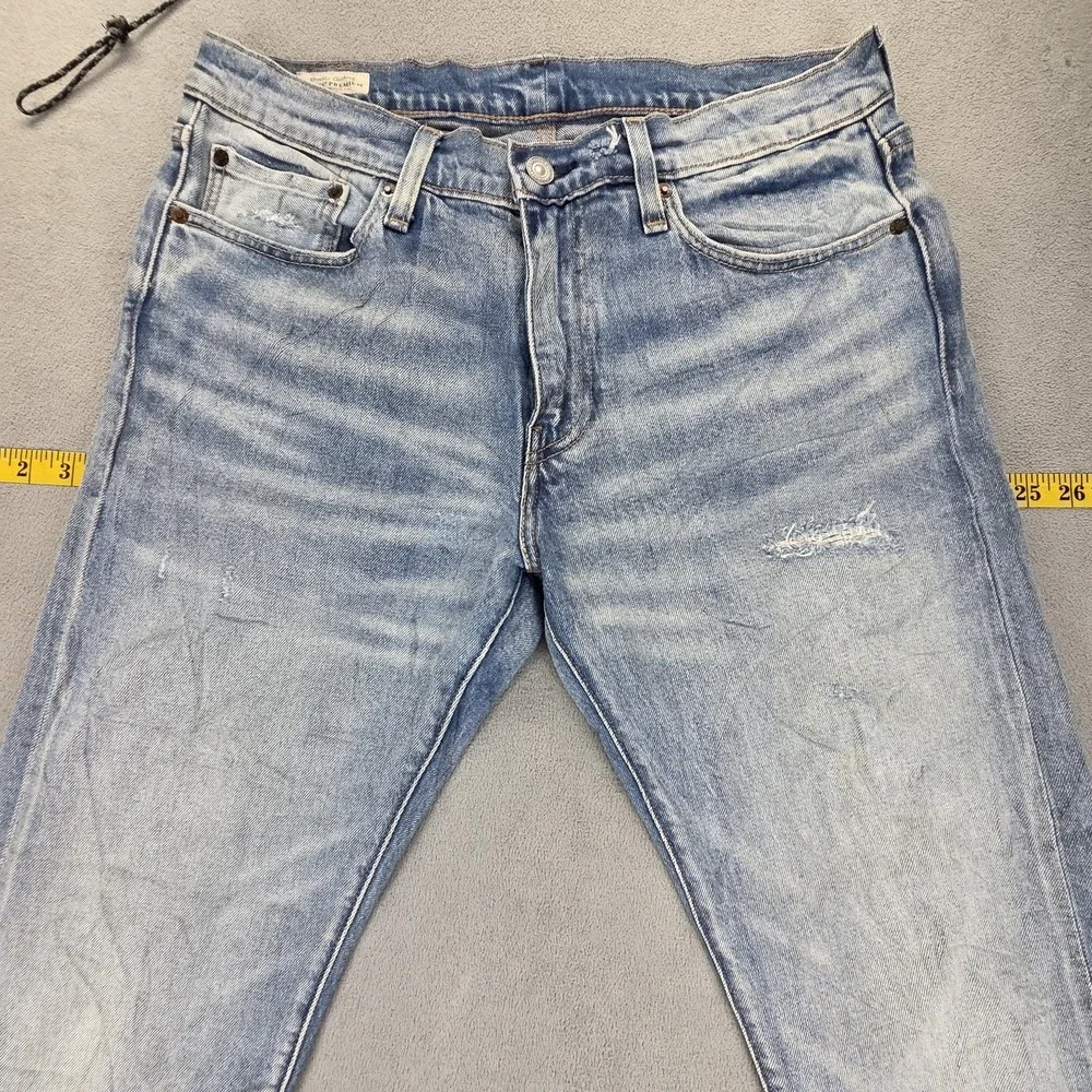 Levis 511 Jeans Mens Selvedge Blue Light Wash Slim Whiskers Honeycomb Fits 31x29